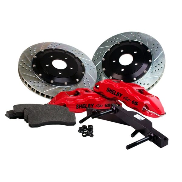 Baer Brakes Front Disc Brake Kit 14" Extreme-Plus Red Powder Coat With Shelby Logo 2005-2014